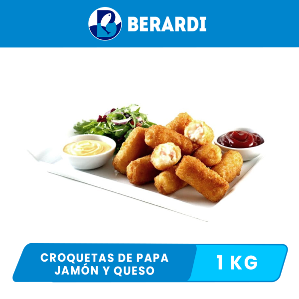 Croquetas  Berardi  de Papa Jamón y Queso x 1 kg