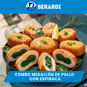 Medallón de pollo con espinaca x 8 unidades – sabor y nutrición vegetal en cada bocado