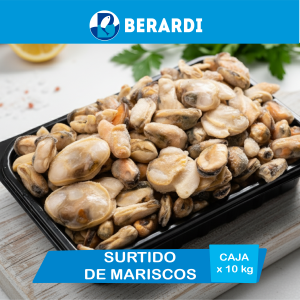 Surtido de Mariscos almeja y mejillón pelado caja x 10 kg